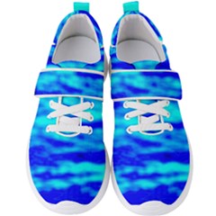 Blue Waves Abstract Series No12 Men s Velcro Strap Shoes by DimitriosArt