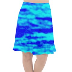 Blue Waves Abstract Series No12 Fishtail Chiffon Skirt by DimitriosArt