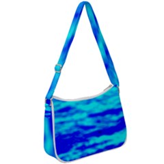 Blue Waves Abstract Series No12 Zip Up Shoulder Bag by DimitriosArt