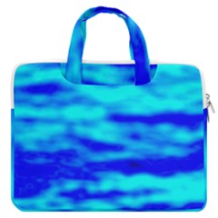 Blue Waves Abstract Series No12 Macbook Pro Double Pocket Laptop Bag by DimitriosArt