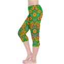 Stars Of Decorative Colorful And Peaceful  Flowers Capri Leggings  View3