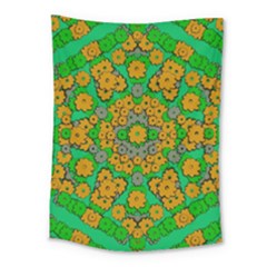 Stars Of Decorative Colorful And Peaceful  Flowers Medium Tapestry by pepitasart