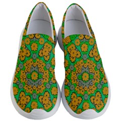 Stars Of Decorative Colorful And Peaceful  Flowers Women s Lightweight Slip Ons by pepitasart