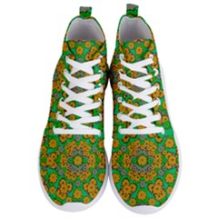 Stars Of Decorative Colorful And Peaceful  Flowers Men s Lightweight High Top Sneakers by pepitasart