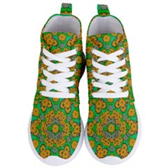 Stars Of Decorative Colorful And Peaceful  Flowers Women s Lightweight High Top Sneakers by pepitasart