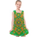 Stars Of Decorative Colorful And Peaceful  Flowers Kids  Cross Back Dress View1