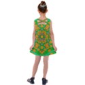 Stars Of Decorative Colorful And Peaceful  Flowers Kids  Cross Back Dress View2