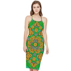 Stars Of Decorative Colorful And Peaceful  Flowers Bodycon Cross Back Summer Dress by pepitasart