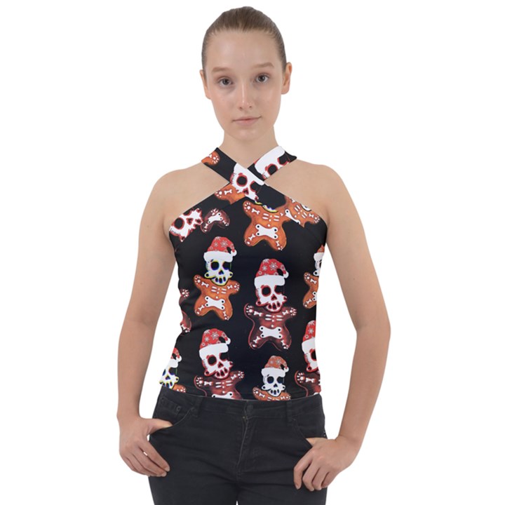 Zanoskull - Gingerbread MON Cross Neck Velour Top