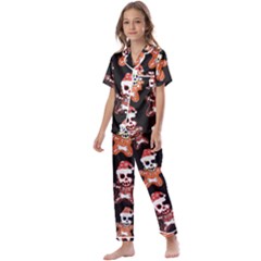 Zanoskull - Gingerbread Mon Kids  Satin Short Sleeve Pajamas Set