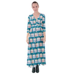 Gift Boxes Button Up Maxi Dress by SychEva