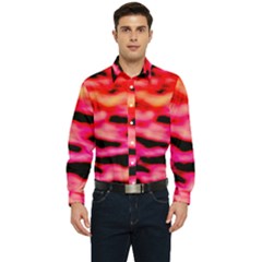 Red  Waves Abstract Series No15 Men s Long Sleeve  Shirt