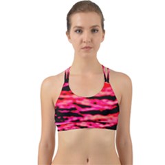 Red  Waves Abstract Series No15 Back Web Sports Bra by DimitriosArt