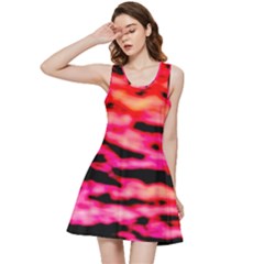 Red  Waves Abstract Series No15 Inside Out Racerback Dress by DimitriosArt