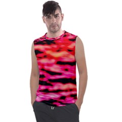 Red  Waves Abstract Series No15 Men s Regular Tank Top by DimitriosArt