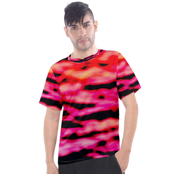 Red  Waves Abstract Series No15 Men s Sport Top