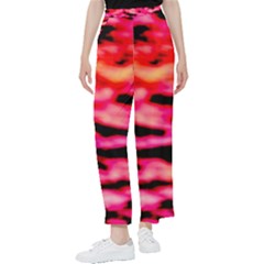 Red  Waves Abstract Series No15 Women s Pants  by DimitriosArt