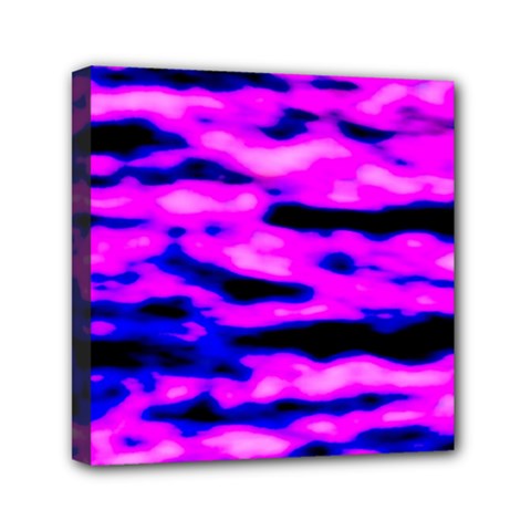 Purple  Waves Abstract Series No6 Mini Canvas 6  X 6  (stretched) by DimitriosArt