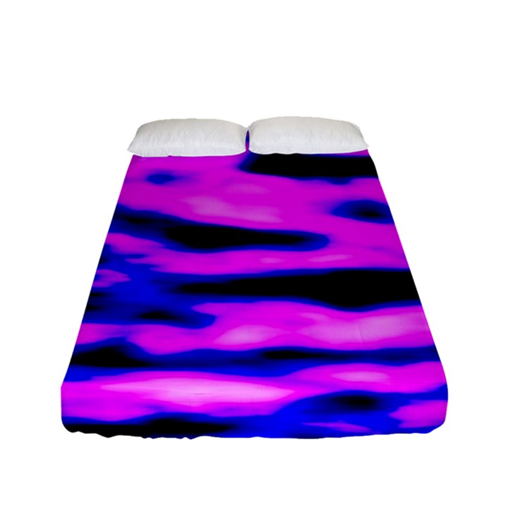 Purple  Waves Abstract Series No6 Fitted Sheet (Full/ Double Size)