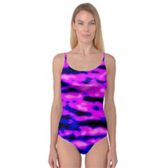 Purple  Waves Abstract Series No6 Camisole Leotard  by DimitriosArt