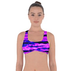 Purple  Waves Abstract Series No6 Got No Strings Sports Bra by DimitriosArt