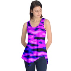 Purple  Waves Abstract Series No6 Sleeveless Tunic by DimitriosArt