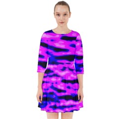 Purple  Waves Abstract Series No6 Smock Dress by DimitriosArt