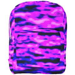 Purple  Waves Abstract Series No6 Full Print Backpack by DimitriosArt