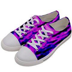 Purple  Waves Abstract Series No6 Men s Low Top Canvas Sneakers by DimitriosArt