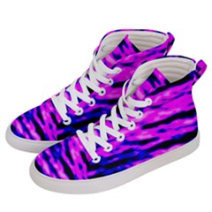 Purple  Waves Abstract Series No6 Men s Hi-top Skate Sneakers by DimitriosArt