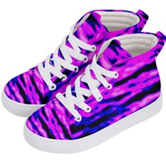 Purple  Waves Abstract Series No6 Kids  Hi-top Skate Sneakers by DimitriosArt