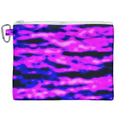 Purple  Waves Abstract Series No6 Canvas Cosmetic Bag (xxl) by DimitriosArt