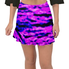 Purple  Waves Abstract Series No6 Fishtail Mini Chiffon Skirt by DimitriosArt