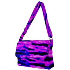 Purple  Waves Abstract Series No6 Full Print Messenger Bag (s) by DimitriosArt