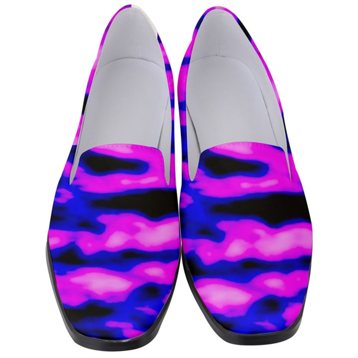 Purple  Waves Abstract Series No6 Women s Classic Loafer Heels