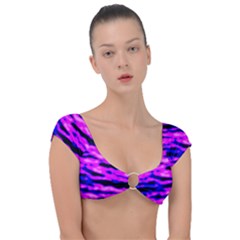 Purple  Waves Abstract Series No6 Cap Sleeve Ring Bikini Top by DimitriosArt