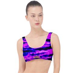 Purple  Waves Abstract Series No6 The Little Details Bikini Top by DimitriosArt