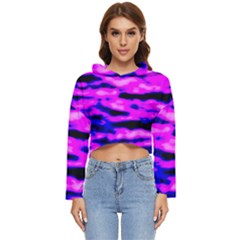 Purple  Waves Abstract Series No6 Women s Lightweight Cropped Hoodie by DimitriosArt