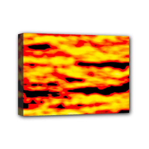 Red  Waves Abstract Series No16 Mini Canvas 7  X 5  (stretched) by DimitriosArt