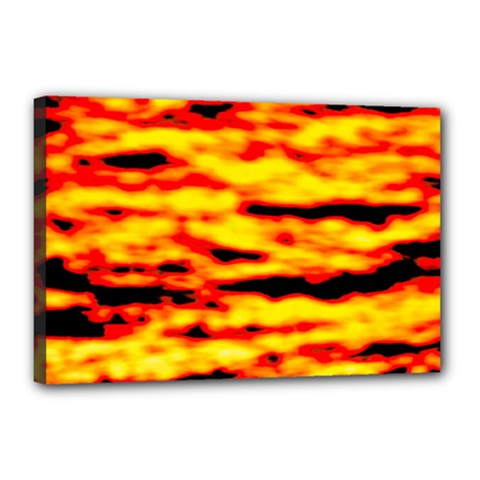 Red  Waves Abstract Series No16 Canvas 18  X 12  (stretched) by DimitriosArt