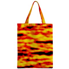 Red  Waves Abstract Series No16 Zipper Classic Tote Bag by DimitriosArt