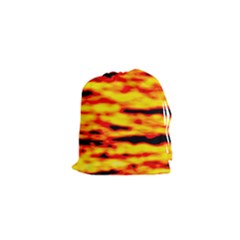 Red  Waves Abstract Series No16 Drawstring Pouch (xs) by DimitriosArt