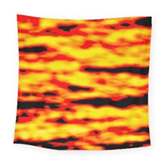 Red  Waves Abstract Series No16 Square Tapestry (large) by DimitriosArt