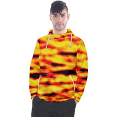 Red  Waves Abstract Series No16 Men s Pullover Hoodie by DimitriosArt