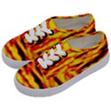 Red  Waves Abstract Series No16 Kids  Classic Low Top Sneakers View2