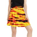 Red  Waves Abstract Series No16 Waistband Skirt View1