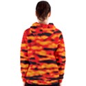 Red  Waves Abstract Series No17 Women s Zipper Hoodie View2