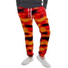 Red  Waves Abstract Series No17 Men s Jogger Sweatpants by DimitriosArt