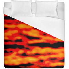 Red  Waves Abstract Series No17 Duvet Cover (king Size) by DimitriosArt