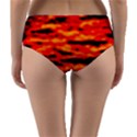 Red  Waves Abstract Series No17 Reversible Mid-Waist Bikini Bottoms View4